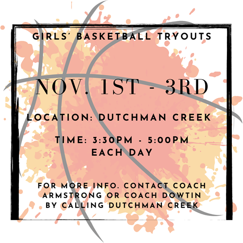 Girls' basketball Tryout Flyer