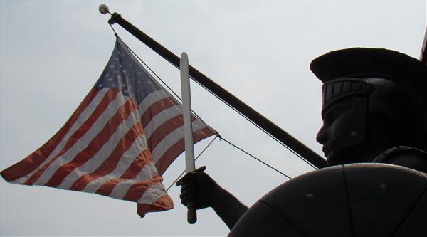 Trojan & flag